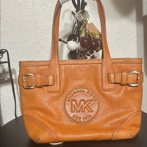 Michael Kors Vintage  Leather Tote with Buckle Accents